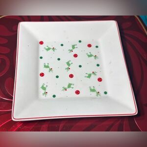 6” Christmas Square Plate Christmas Decorations Trinket Dish EPC